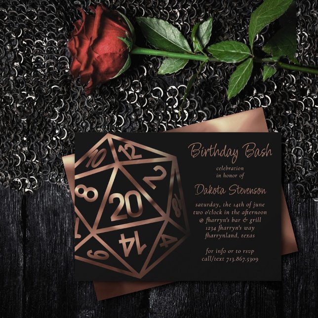 Invitación RPG Dice | Papel de cobre Fantasía Retro Tabletop  (Subido por el creador)