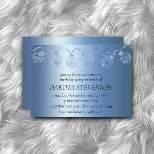 Invitación RPG Luxe Blue Sheen Tabletop Gamer Dice Ligeras