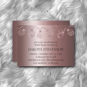 Invitación RPG Luxe Mauve Sheen Tabletop Gamer Dice Luces