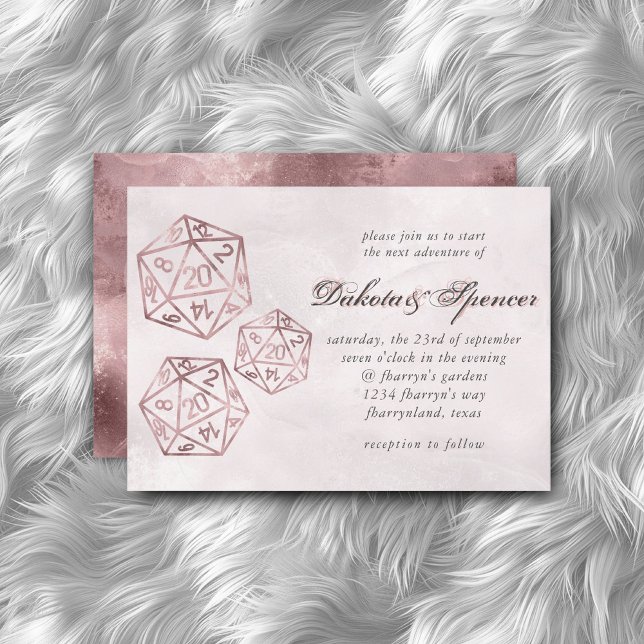 Invitación RPG Luxe | Mauve Smoke Fantasy Tabletop Gamer Dice (Subido por el creador)