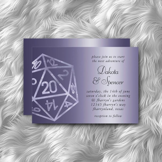 Invitación RPG Luxe | Purple Sheen Tabletop Roleplayer Dice (Subido por el creador)