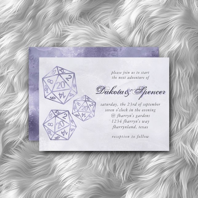 Invitación RPG Luxe | Púrpura Fantasía Tabletop PnP Gamer Dic (Subido por el creador)