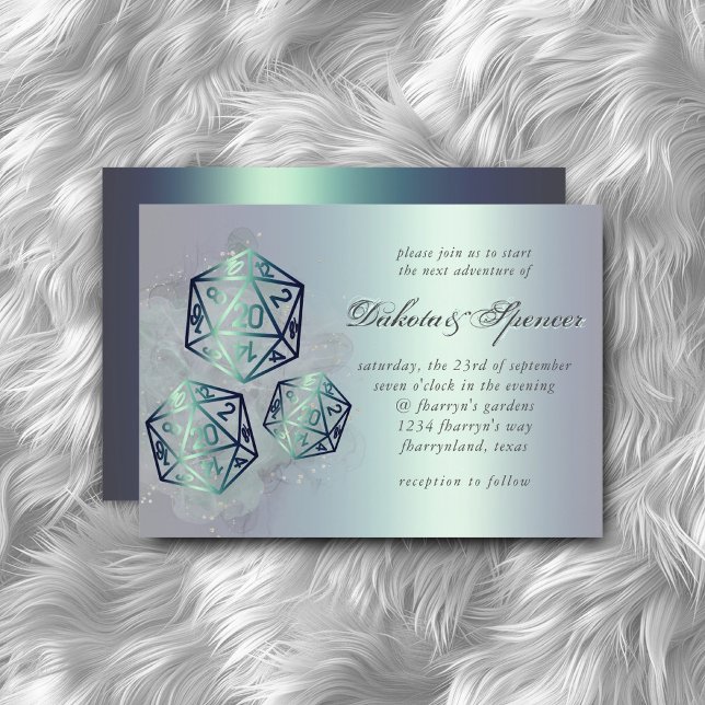 Invitación RPG Splash | Verde azulada Sheen Fantasy Tabletop  (Subido por el creador)