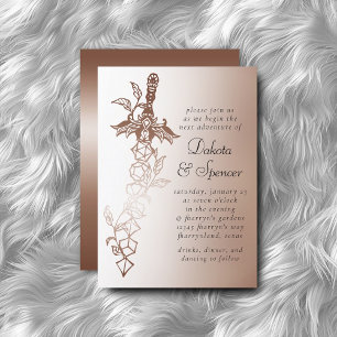 Invitación RPG Sword Luxe   Papeleta de cobre Fantasía PnP Ga