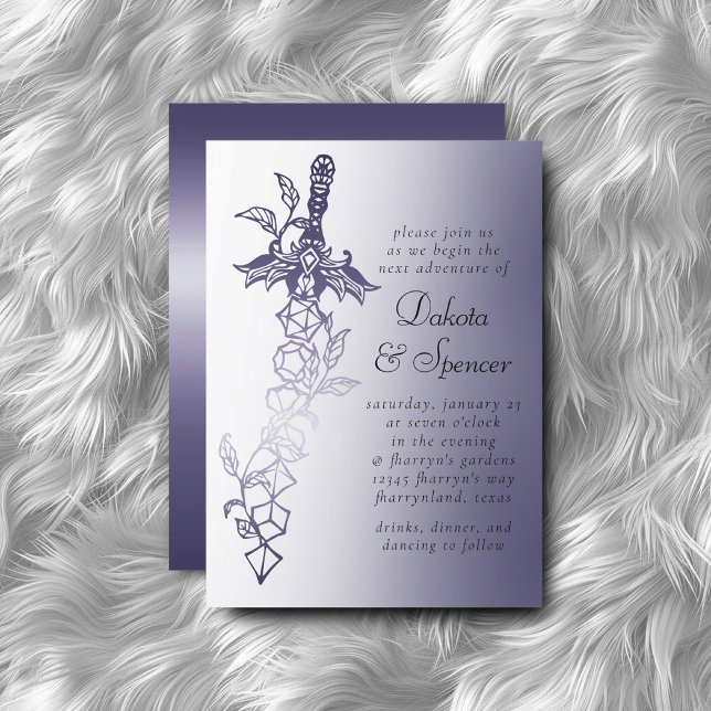 Invitación RPG Sword Luxe | Ppúrpura Fantasía Tabletop PnP Ga (Subido por el creador)