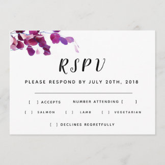 Invitación RSPV Floral Violeta para Bodas