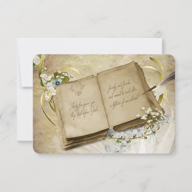 Invitación RSVP-35 Aniversario de Bodas Renovación de Votos (Anverso)