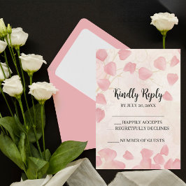 Invitación RSVP a la boda de melocotones y cremas