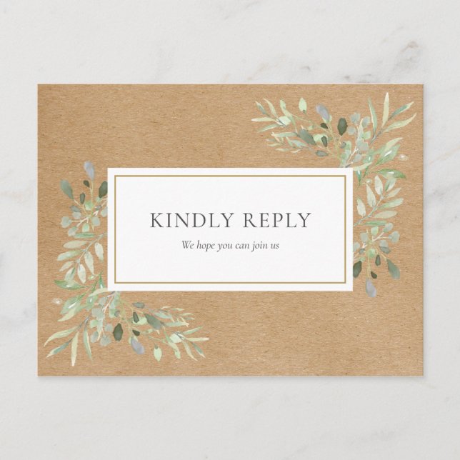 Invitación RSVP a la celebración de una boda de kr (Anverso)