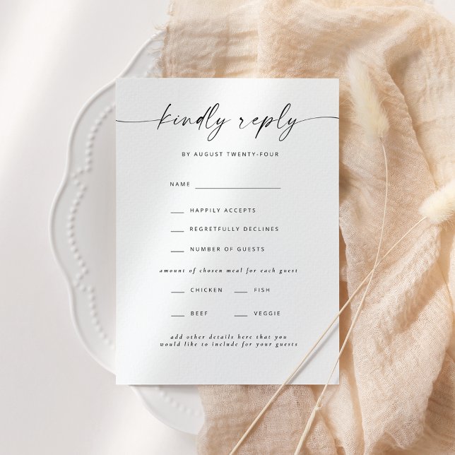 Invitación RSVP a la elegante escritura moderna (Subido por el creador)