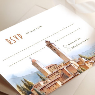 Invitación RSVP a la Romance de San Gimignano Italia