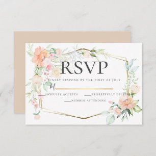Invitación RSVP Abanico floral acuarela