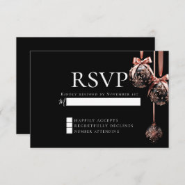 Invitación RSVP | Balbuceos rosados y onyx de invierno