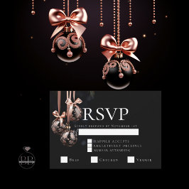 Invitación RSVP | Balbuceos rosados y onyx de invierno