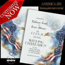 Invitación RSVP Bald Eagle Patriotic USA Semiquincentennial