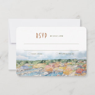 Invitación RSVP Boda de puerto de Newport Insertar destino