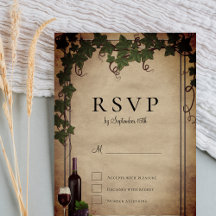RSVP Boda de Viñetería Rústica