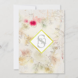 Invitación *~ RSVP Boda floral de cosecha romántica AR26 QR