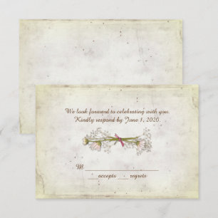 Invitación RSVP boda - ramo de margaritas con perlas