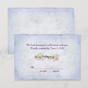 Invitación RSVP boda - ramo de margaritas con perlas