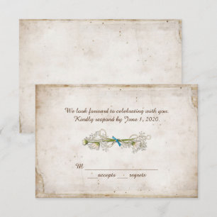 Invitación RSVP boda - ramo de margaritas con perlas