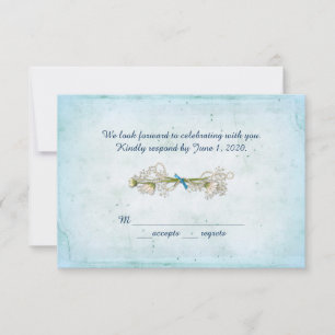 Invitación RSVP boda- ramo de margaritas con perlas