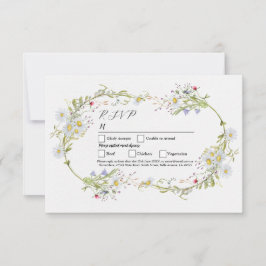 Invitación RSVP Boda Spring Wildflowers Daisy