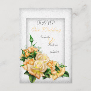 Invitación RSVP Boda Stunning Yellow Rose Bouquet