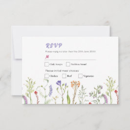 Invitación RSVP Boda Wildflower Floral Ditsy