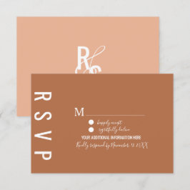 Invitación RSVP Bohemio Minimalista Terracota Oscura