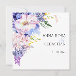 Invitación *~* RSVP Boho Flores AR12 Boda QR