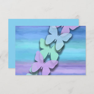 Invitación RSVP Butterfly Turquoise Purple Watercolor