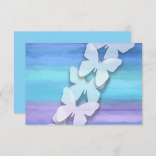 Invitación RSVP Butterfly Turquoise Purple Watercolor