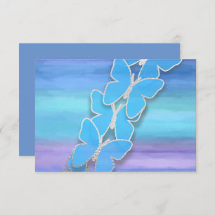 Invitación RSVP Butterfly Turquoise Purple Watercolor