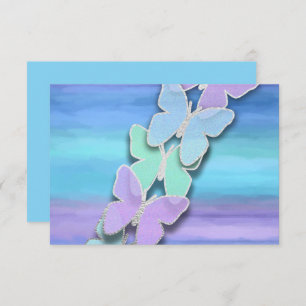 Invitación RSVP Butterfly Turquoise Purple Watercolor