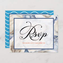 Invitación RSVP Clam Shells Beach o Destination