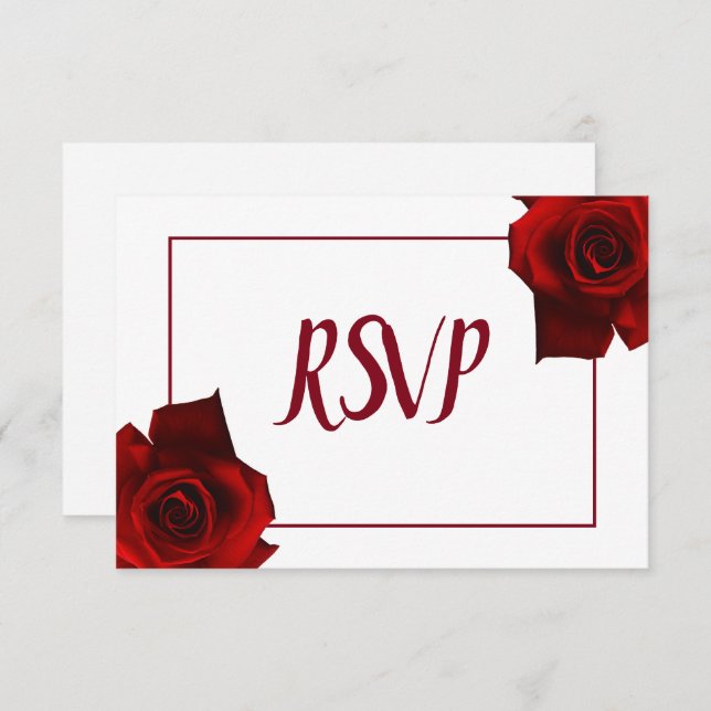 Invitación RSVP - Clásicas Flores Campestres Rústicas Boda Fl (Anverso / Reverso)
