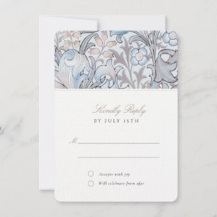 Invitación RSVP Classic Golden Lily Pastel Boda Respuesta