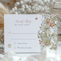 RSVP Classic Golden Lily Pastel Boda Respuesta