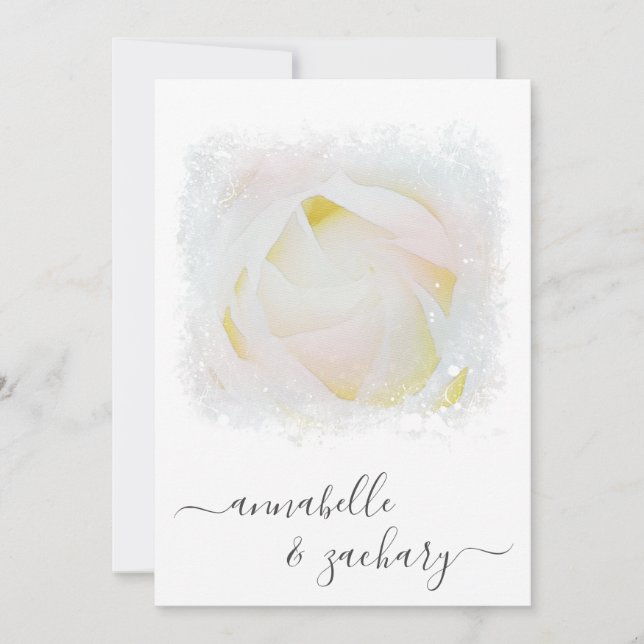 Invitación *~* RSVP - código QR Rosa floral AR8 Invita Boda (Anverso)