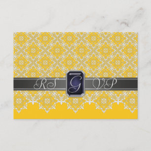 Invitación RSVP con Jewled de color negro y amaril