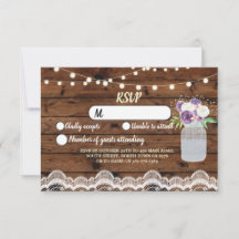 RSVP Cuña de Madera Boda Luces Rústicas Jarrón Flo