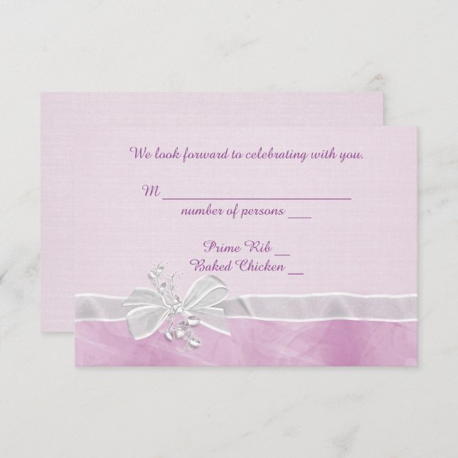 Invitación RSVP de arco blanco de boda (Anverso / Reverso)