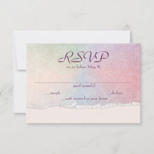 Invitación RSVP de arcoiris pastel con bordes rotos