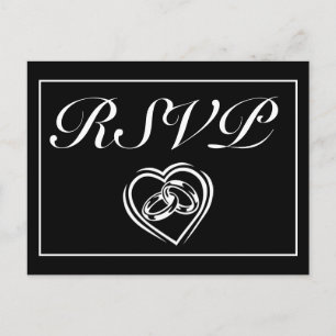 Invitación RSVP de blanco negro Minimalista modern