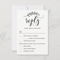 RSVP de Boda con Opciones de Menú de Elegancia Rús