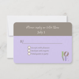 Invitación RSVP de boda de amor moderno