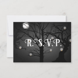 Invitación RSVP de boda de Gótico negro