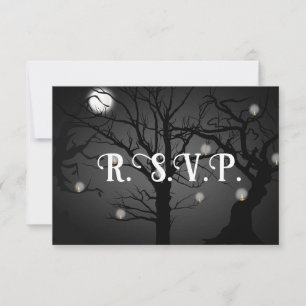 Invitación RSVP de boda de Gótico negro