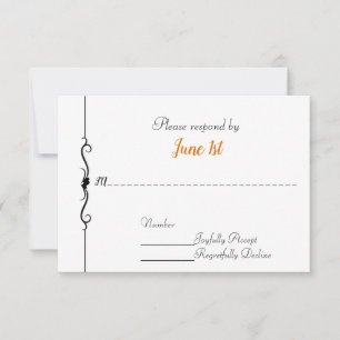 Invitación RSVP de boda de motocicleta y corazones